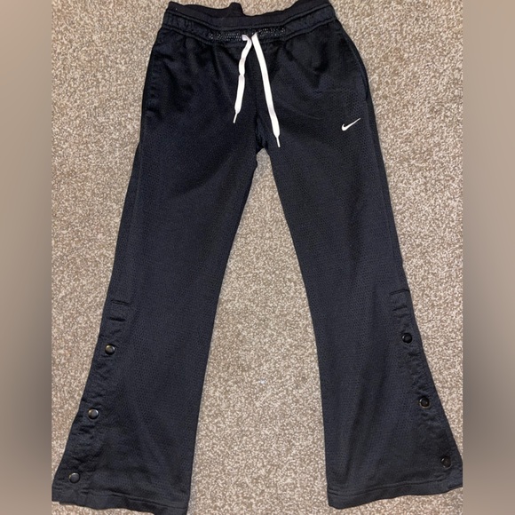 Nike Kids Black Joggers with White Drawstring - Picture 1 of 5